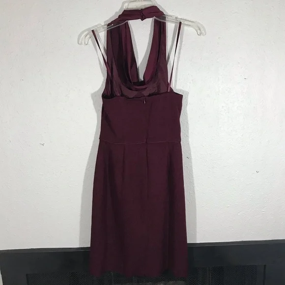 Ann Taylor Burgundy Halter Cocktail Dress size 6 - Picture 4 of 6